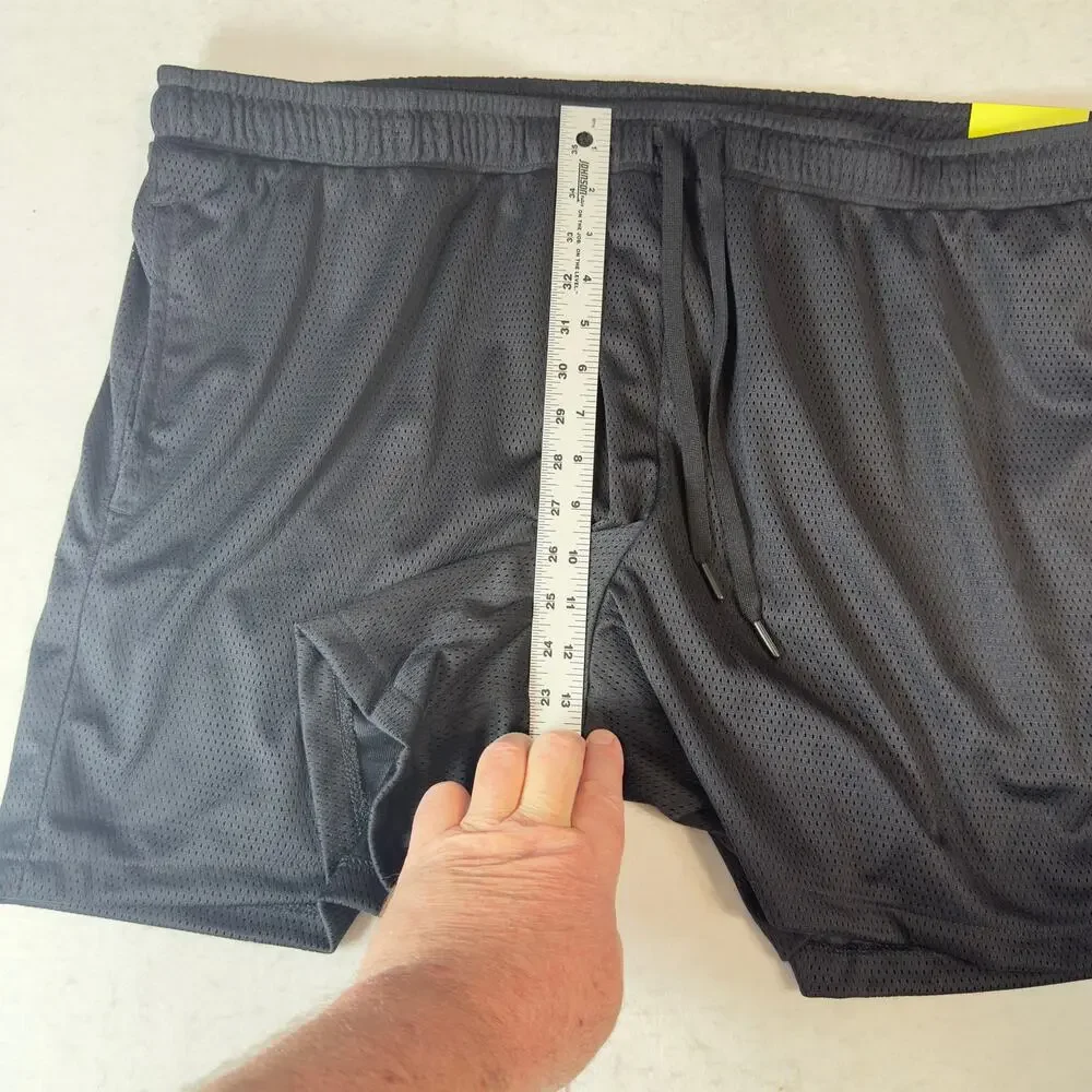 All In Motion Men XXL Mesh Athletic Short NWT Black Recycled Poly Drawstring